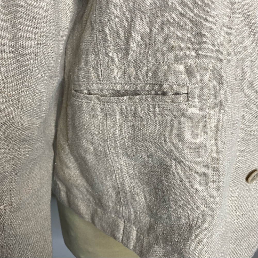 Eileen Fisher Petite Beige Irish Linen Blazer - Picture 5 of 10